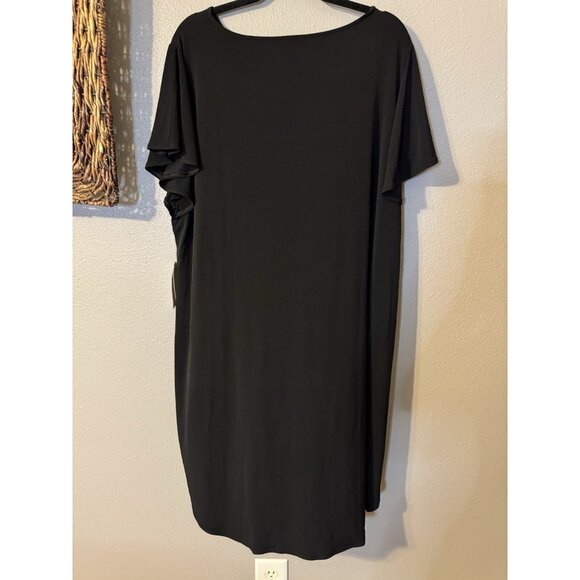 Chicos Shift Dress 4 XL Black Washable Kimono Short Sleeve Washable NEW - Picture 10 of 10